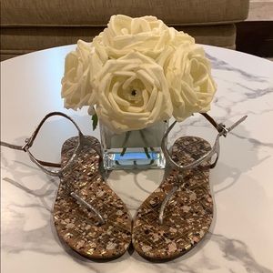 Tory Burch silver sandal